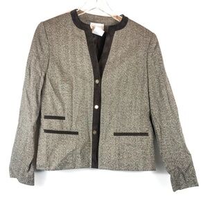 Conrad C Wool Blend Vintage‎ Brown Blazer Jacket Womens Size 10